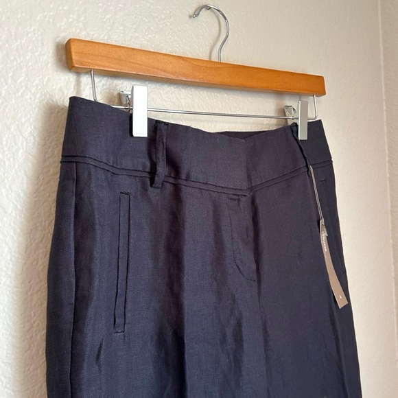 NWT, Ann Taylor Loft Women’s Julie 100% Linen Trousers in Navy Blue, Size 4 - Picture 3 of 8